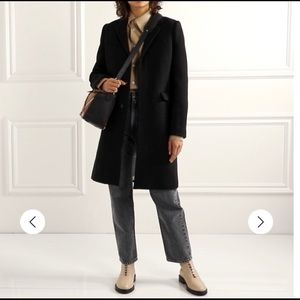 ALEX MILL Black Brittany wool-blend coat